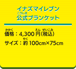 イナズマイレブン公式ブランケット 価格：4,300円（税込） サイズ：約100cm×75cm