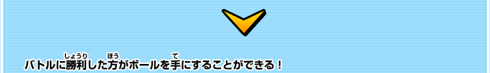バトルに勝利した方がボールを手にすることができる！
