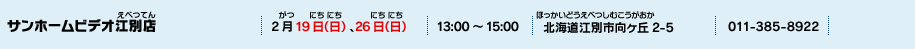 サンレジャー サンホームビデオ江別店