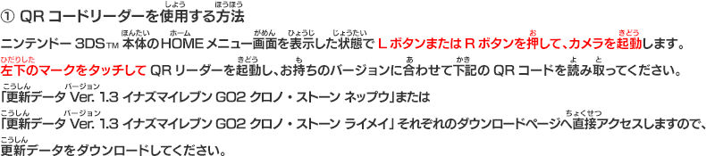 ①QRコードリーダーを使用する方法