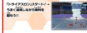 「トライアスロン」スタート！うまく連携しながら勝利を掴もう!!