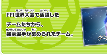FFI世界大会で活躍したチームたちから、強豪選手が集められたチーム。