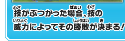 技がぶつかった場合、技の威力によってその勝敗が決まる！