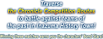 Traverse the Chronicle Competition Routes to battle against teams of the past in Inazuma History Town! Winning these matches earns you the characters' Bond Stars!